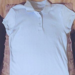 NWT New! Light Blue Kid's Polo Shirt Girl's uniform button collared top 6 6x s/s